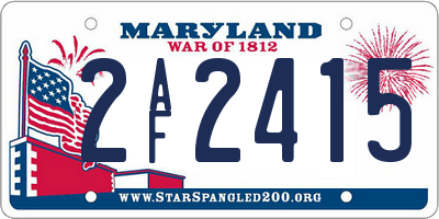 MD license plate 2AF2415