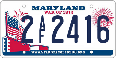 MD license plate 2AF2416