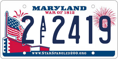 MD license plate 2AF2419