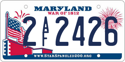 MD license plate 2AF2426