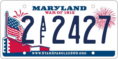 MD license plate 2AF2427