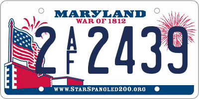 MD license plate 2AF2439