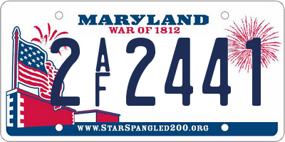 MD license plate 2AF2441