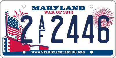 MD license plate 2AF2446