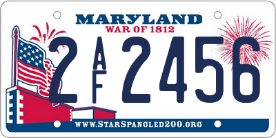 MD license plate 2AF2456