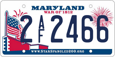 MD license plate 2AF2466