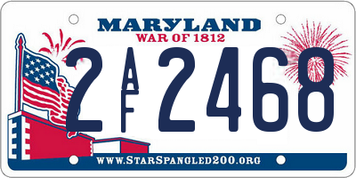MD license plate 2AF2468