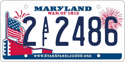 MD license plate 2AF2486
