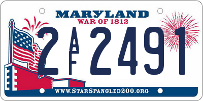 MD license plate 2AF2491