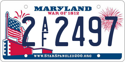 MD license plate 2AF2497