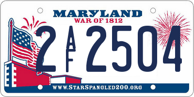 MD license plate 2AF2504