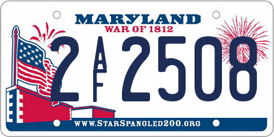 MD license plate 2AF2508