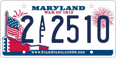 MD license plate 2AF2510