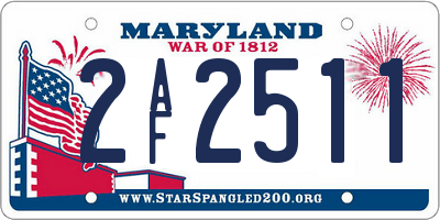 MD license plate 2AF2511