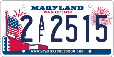 MD license plate 2AF2515