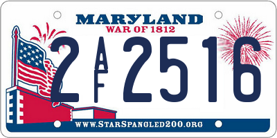 MD license plate 2AF2516