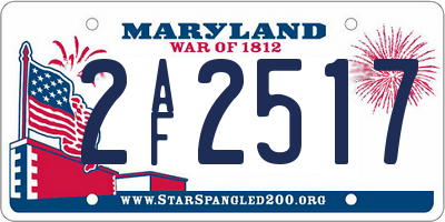 MD license plate 2AF2517