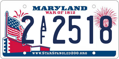 MD license plate 2AF2518