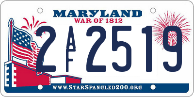 MD license plate 2AF2519