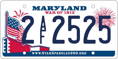 MD license plate 2AF2525