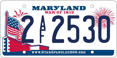 MD license plate 2AF2530