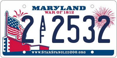 MD license plate 2AF2532