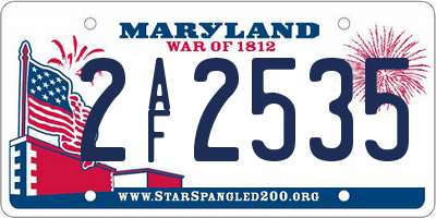 MD license plate 2AF2535