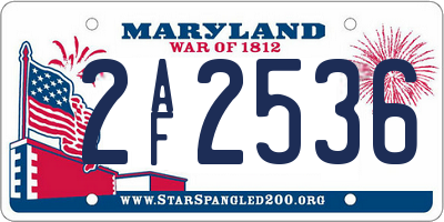 MD license plate 2AF2536