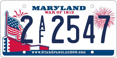 MD license plate 2AF2547