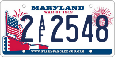 MD license plate 2AF2548