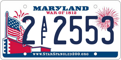 MD license plate 2AF2553