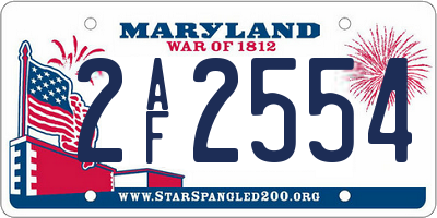 MD license plate 2AF2554
