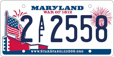 MD license plate 2AF2558