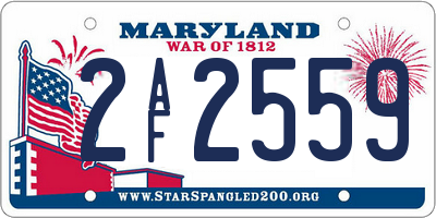 MD license plate 2AF2559
