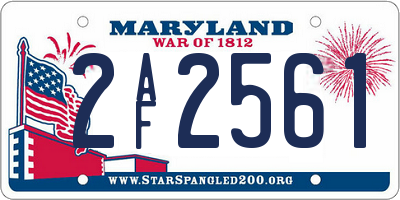MD license plate 2AF2561