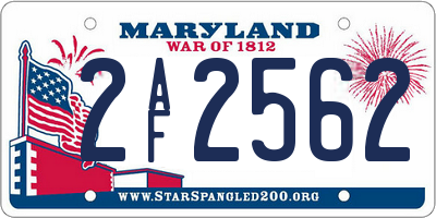MD license plate 2AF2562