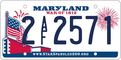 MD license plate 2AF2571