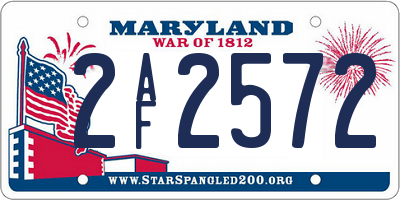 MD license plate 2AF2572