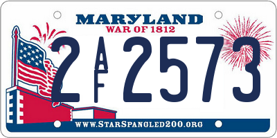 MD license plate 2AF2573