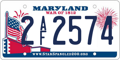 MD license plate 2AF2574