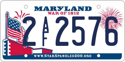 MD license plate 2AF2576