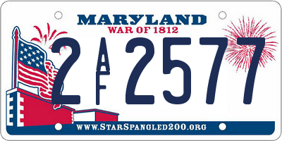MD license plate 2AF2577