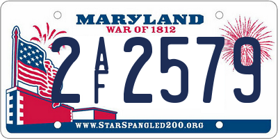 MD license plate 2AF2579