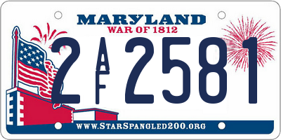 MD license plate 2AF2581