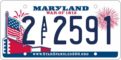 MD license plate 2AF2591