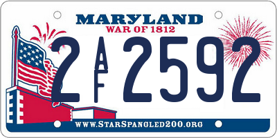 MD license plate 2AF2592
