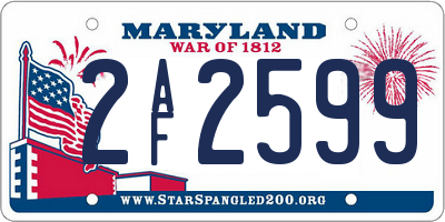 MD license plate 2AF2599