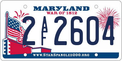 MD license plate 2AF2604
