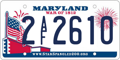 MD license plate 2AF2610