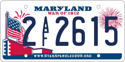 MD license plate 2AF2615